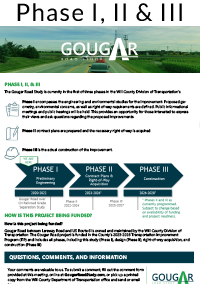Information sheet showing details about the three phases of the project. 